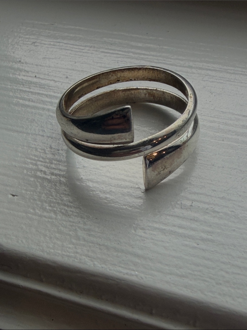 Classic Open-Front Silver Tone Wrap Ring